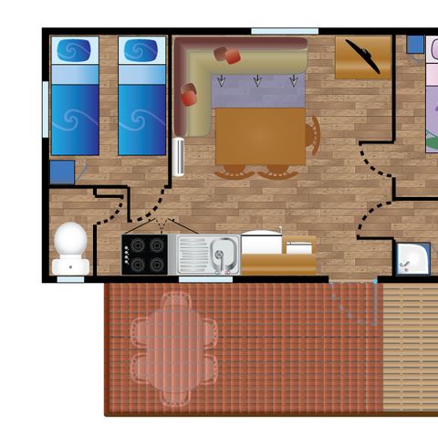 Stacaravan 4 personen - Le Goéland - airconditioning ❆