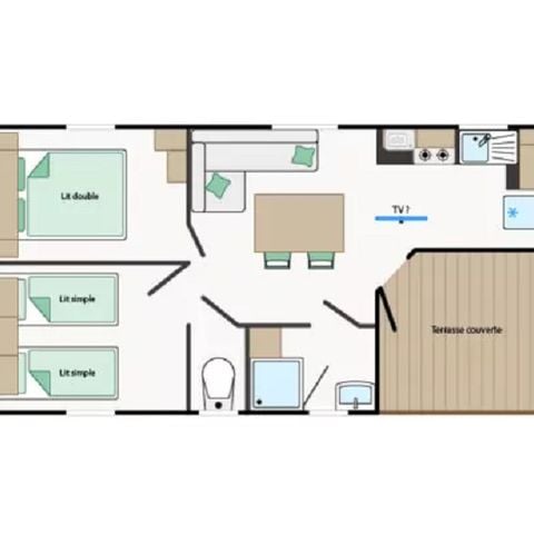 Stacaravan 4 personen - Kwikstaart - airconditioning ❆