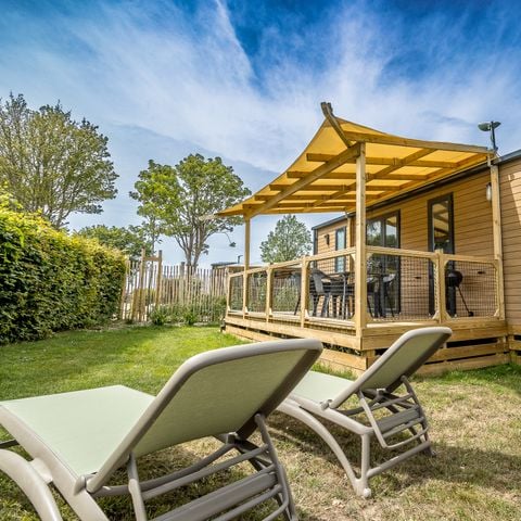 Stacaravan 6 personen - HORIZON Premium 33m² 3 kamers Overdekt terras