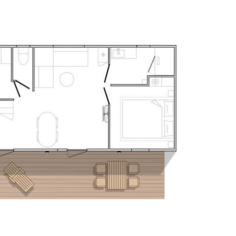 Stacaravan 4 personen - HORIZON Premium 31 m² 2 slaapkamers / Overdekt terras