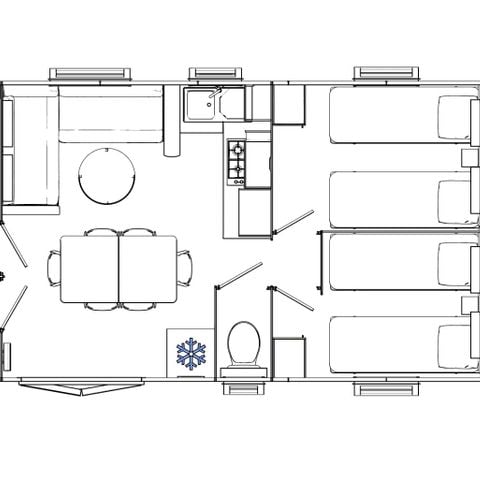 Stacaravan 6 personen - Charmante 3-slaapkamer stacaravan 6p