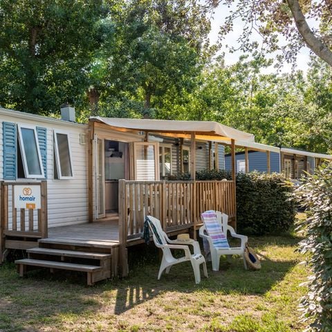 Stacaravan 6 personen - Mobile-home | Comfort XL | 2 slaapkamers | 4/6 pers. | Verhoogd terras | Airconditioning