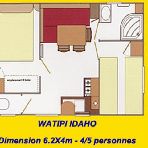 Stacaravan 4 personen - IDAHO 2 slaapkamers - TV