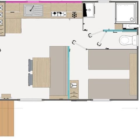 Stacaravan 4 personen - 2 slaapkamers