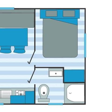 Stacaravan 2 personen - 1 slaapkamer