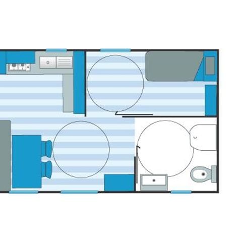 Stacaravan 4 personen - PMR - 2 slaapkamers