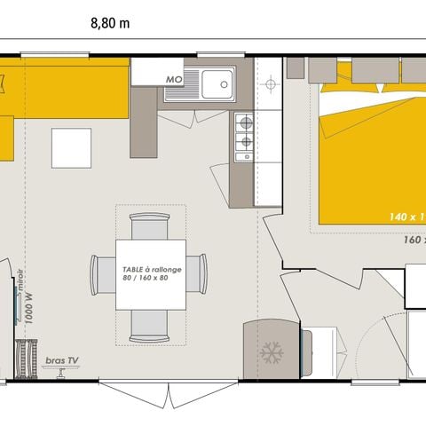 Stacaravan 8 personen - Homeflower Premium 31m² / 3 kamers - terras