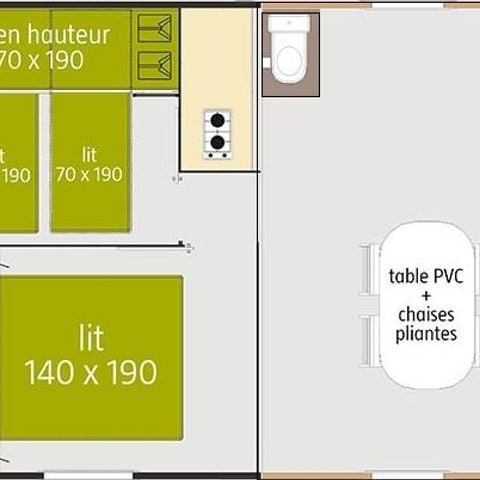 Chalet 4 personen - Tithome (zonder badkamer)