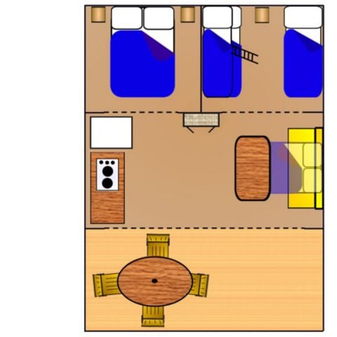 Bungalowtent 6 personen - Safari, zonder sanitair