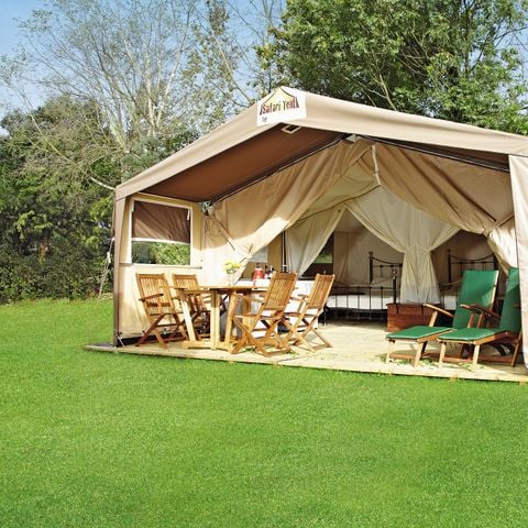 Safaritent 6 personen - Safari | 2 Slaapkamers | 5/6 Pers. | Single terras