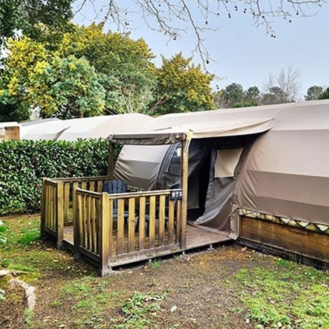 Bungalowtent 8 personen - Ontdekkingsreizigerstent | 4 slaapkamers | 6/8 personen | Zonder badkamer