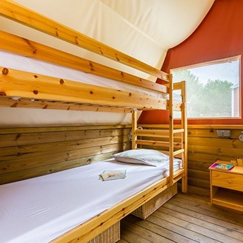 Bungalowtent 8 personen - Ontdekkingsreizigerstent | 4 slaapkamers | 6/8 personen | Zonder badkamer