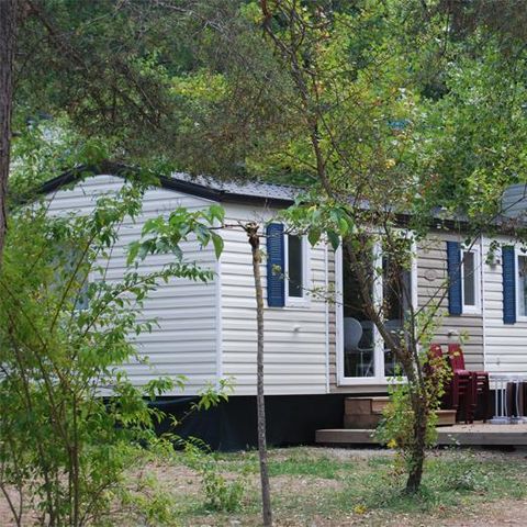 Stacaravan 4 personen - Standaard Cocoon 28m² - 2 kamers + Terras met Parasol