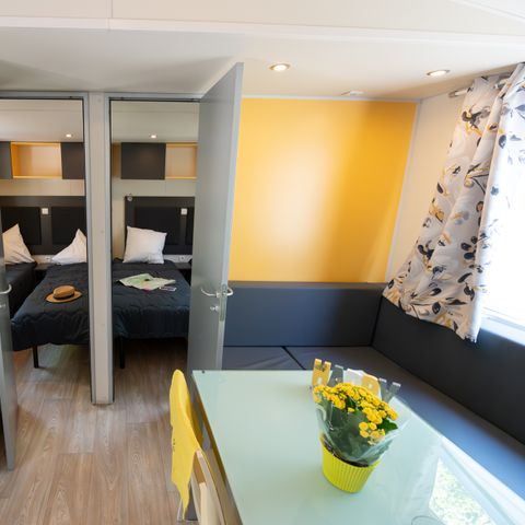 Stacaravan 6 personen - Confort Relax 33m² - 3 kamers + Overdekt terras