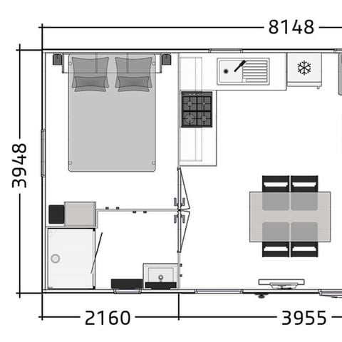 Stacaravan 4 personen - 2-slaapkamer Premium Comfort