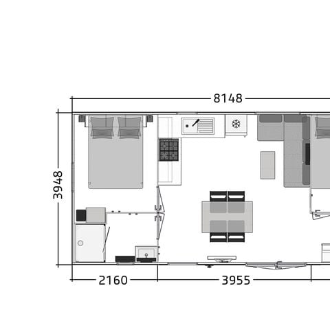 Stacaravan 4 personen - Comfort 2 Premium met airconditioning (jaar 2025)