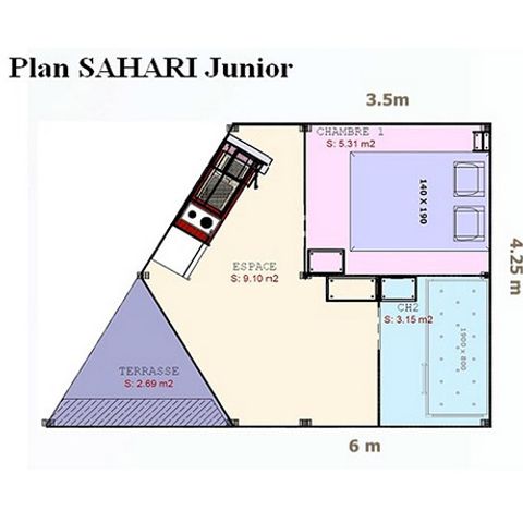 Safaritent 4 personen - LODGE SAHARI (zonder sanitair)