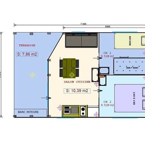 Safaritent 5 personen - LODGE SAHARI met eigen badkamer