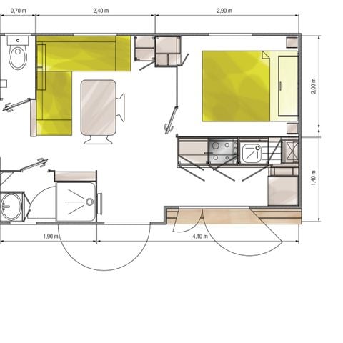 Stacaravan 8 personen - Premium Exotisch 32m² (32m²)