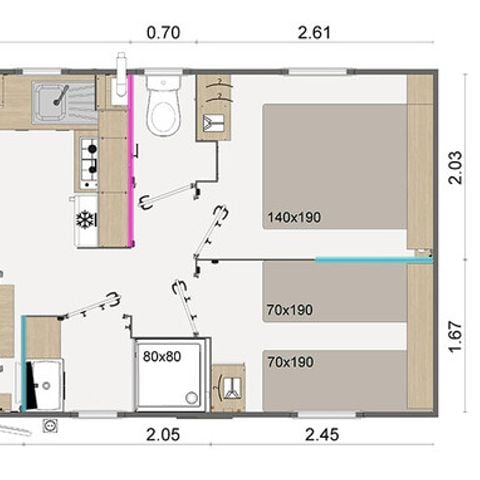 Stacaravan 9 personen - Presta+ 40m² (40m²)