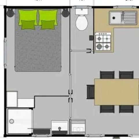 Stacaravan 5 personen - Grand Confort - 28m² - 2 kamers