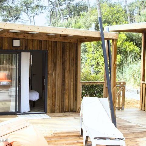 Chalet 2 personen - Bois Premium 16m² - 1 kamer + overdekt terras 8m² + TV + CLIM