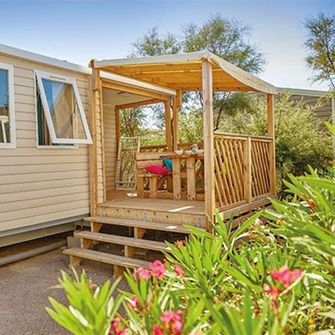 Stacaravan 6 personen - Mobile-home | Comfort | 3 Slaapkamers | 6 Pers. | Verhoogd terras | Airconditioning