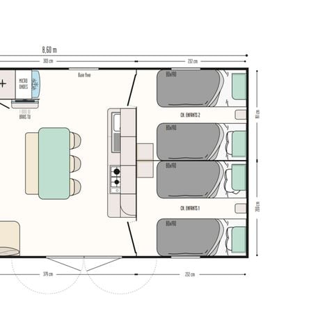 Stacaravan 6 personen - Confort 33m² 3bed (2023)