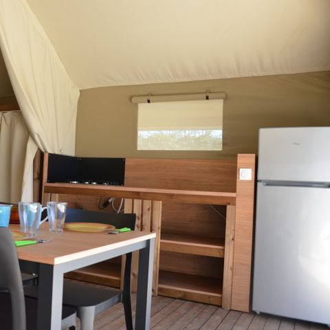 Safaritent 6 personen - NIEUW//Tent Woodlodge Confort Family 34m² (3bed - 6pers) - zonder sanitair