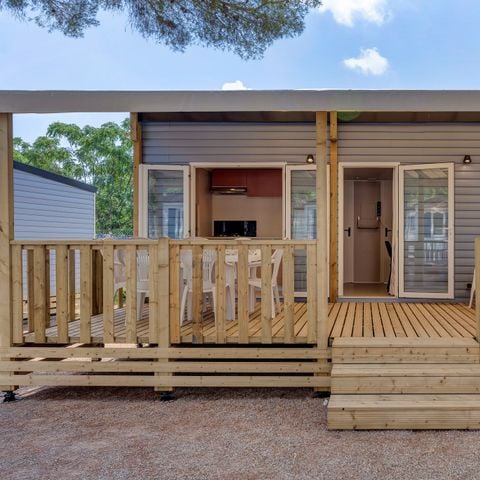 Stacaravan 6 personen - Mobile-home | Comfort XL | 2 slaapkamers | 4/6 pers. | Verhoogd terras | Airconditioning