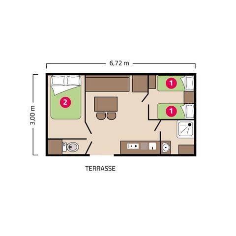 Stacaravan 4 personen - Riviera 4 personen