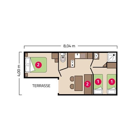 Stacaravan 6 personen - Loggia Eco 4/6 personen