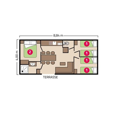 Stacaravan 6 personen - Familieklim 6 personen