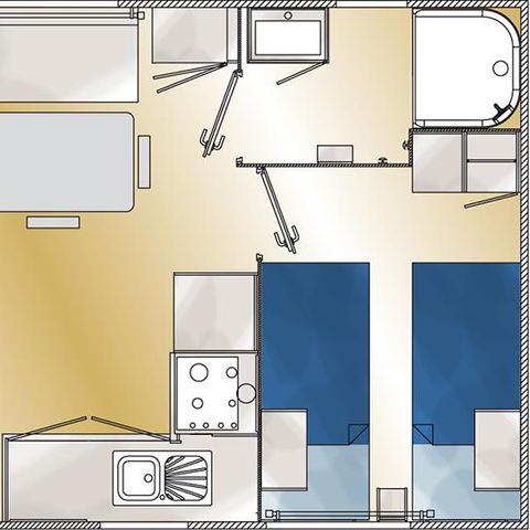 Stacaravan 4 personen - HUISJESCOMFORT