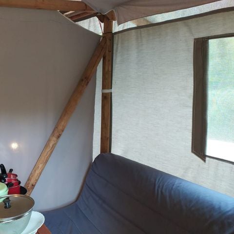 Safaritent 4 personen - Cabane Confort Lodge op palen 32m².