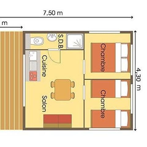 Safaritent 4 personen - Cabane Confort Lodge op palen 32m².