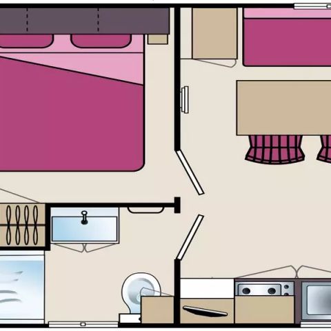 Stacaravan 2 personen - Eco 2 Kamers 2 Personen