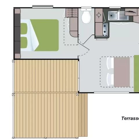 Stacaravan 6 personen - Comfort 3 Kamers 6 Personen Côté Camping