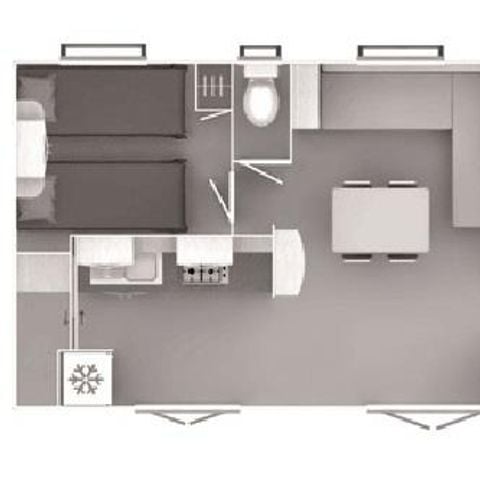 Stacaravan 4 personen - Comfort stacaravan 29m² 2 slaapkamers + terras + handdoeken en lakens + TV