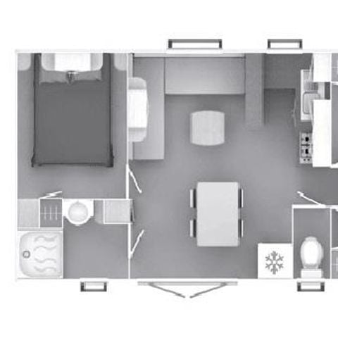 Stacaravan 6 personen - Comfort stacaravan 35m² 3 slaapkamers + terras + handdoeken en lakens + TV