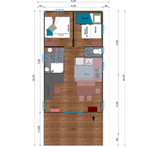 Safaritent 5 personen - Lodge Premium VIP 45m² TV Afwasmachine