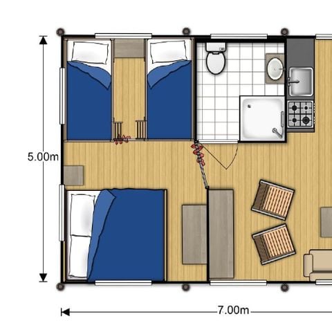 Safaritent 5 personen - Wood