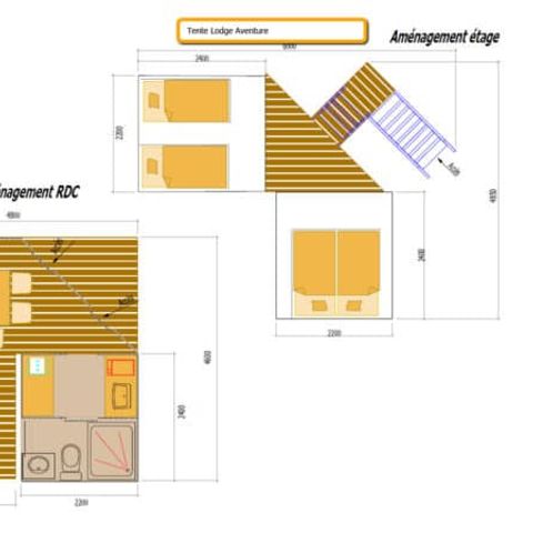 Lodge 4 personen - LODGE CONFORT AVENTURE 2 slaapkamers 4/5pers - 25m2