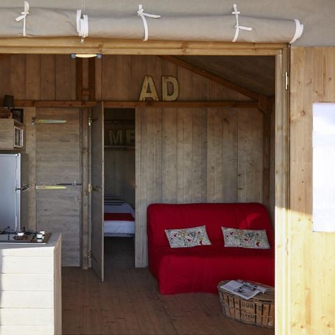 Safaritent 4 personen - Houten hut op palen CONFORT + 38 m²