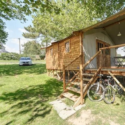 Safaritent 4 personen - Houten hut op palen CONFORT + 38 m²