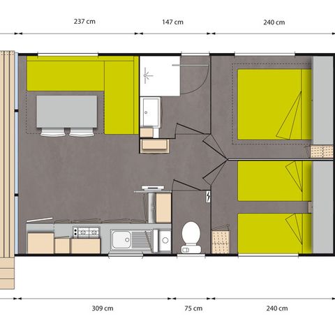 Stacaravan 4 personen - Comfort stacaravan