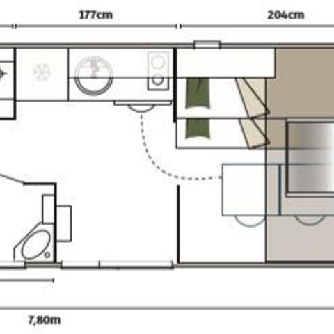 Safaritent 4 personen - Coco Chrono 20m² - 2 kamers met badkamer voor 1/4 persoon