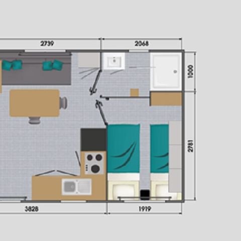 Stacaravan 4 personen - Confort+ 2 slaapkamers 4 personen