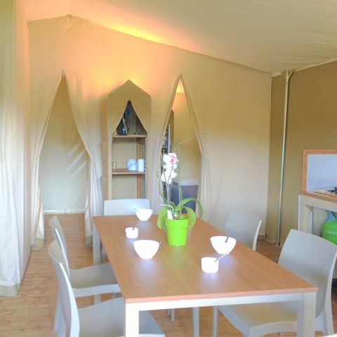 Tent 6 personen - Moderne Lodge met sanitair