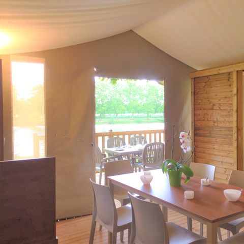 Tent 6 personen - Moderne Lodge met sanitair